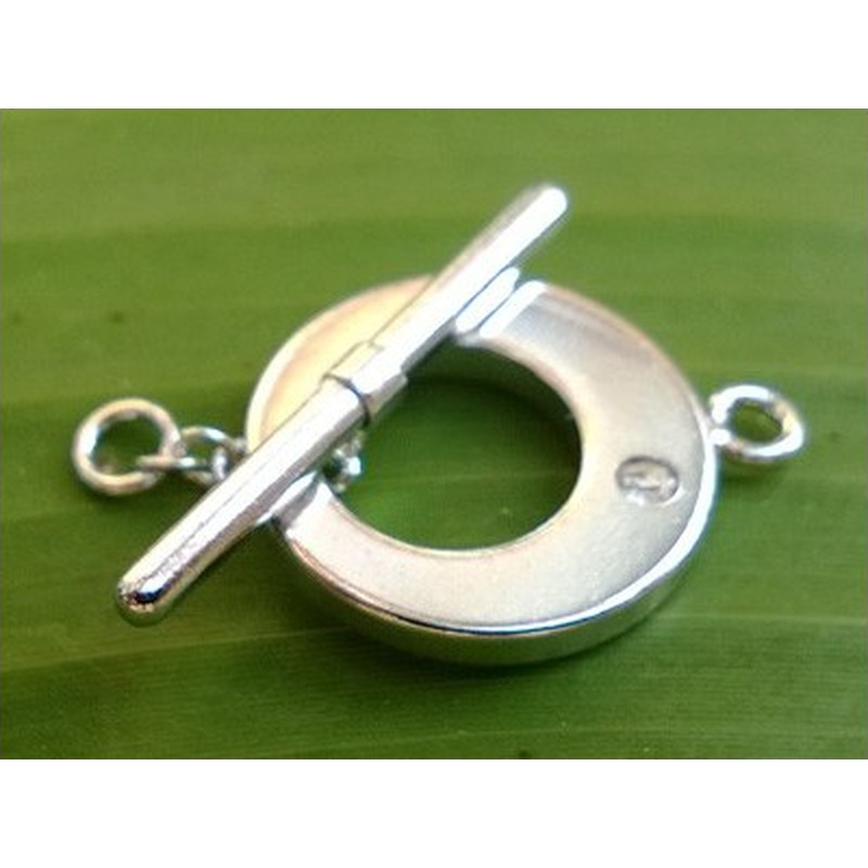 Knebelschliesse 16mm Messing rhodiniert, Strass