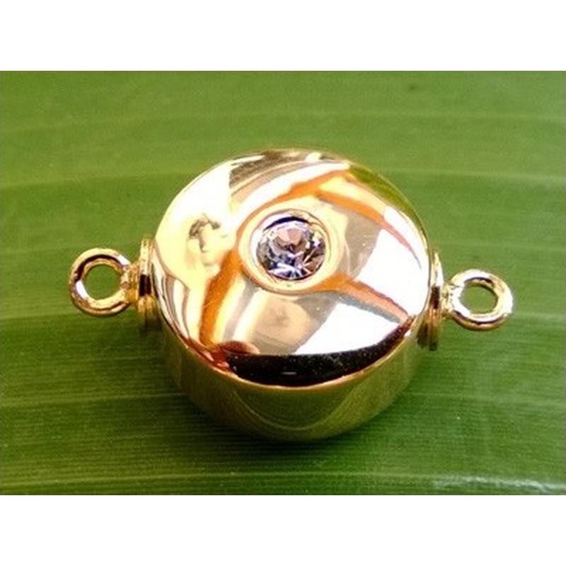 Magnetschliesse 12*6mm vergoldet, Strass