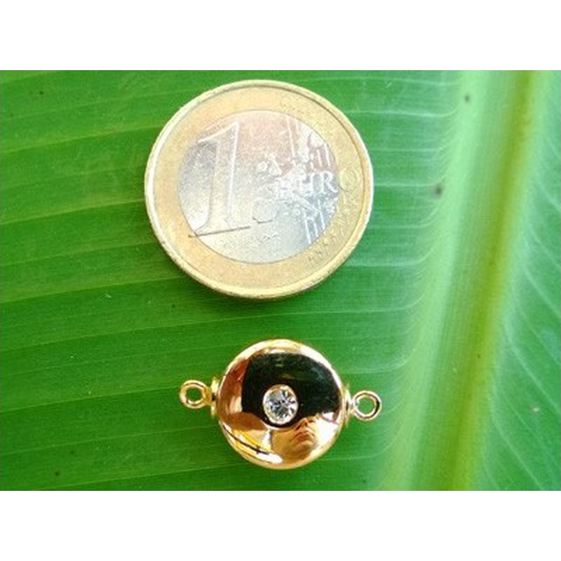Magnetschliesse 12*6mm vergoldet, Strass