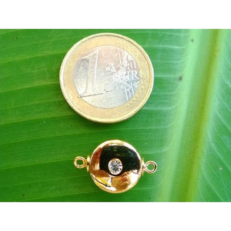 Magnetschliesse 12*6mm vergoldet, Strass