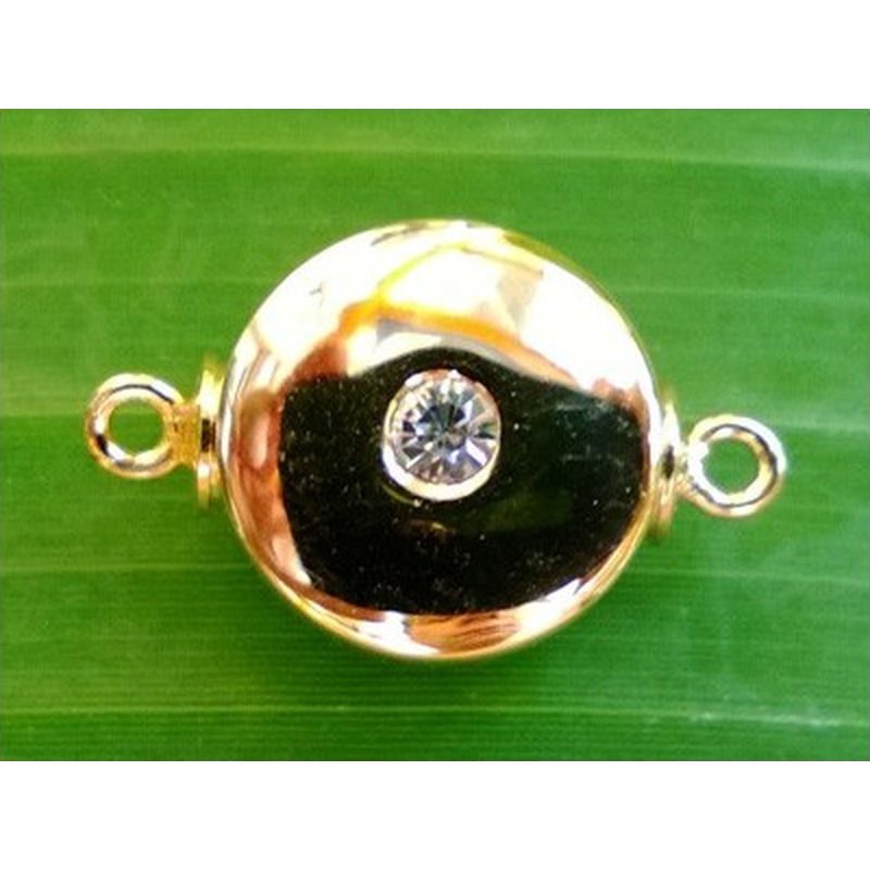 Magnetschliesse 12*6mm vergoldet, Strass