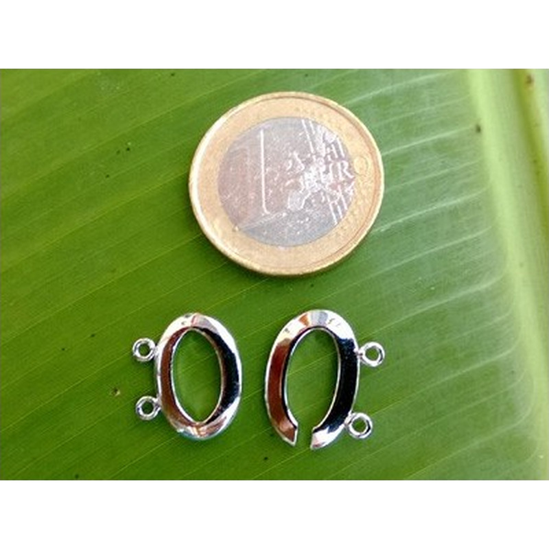 2-reihige Schliesse 15x18mm Messing rhodiniert
