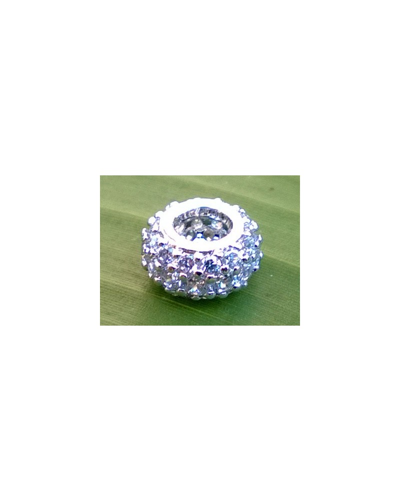 Zwischenteil Strass 9x4.5mm, 925 Silber