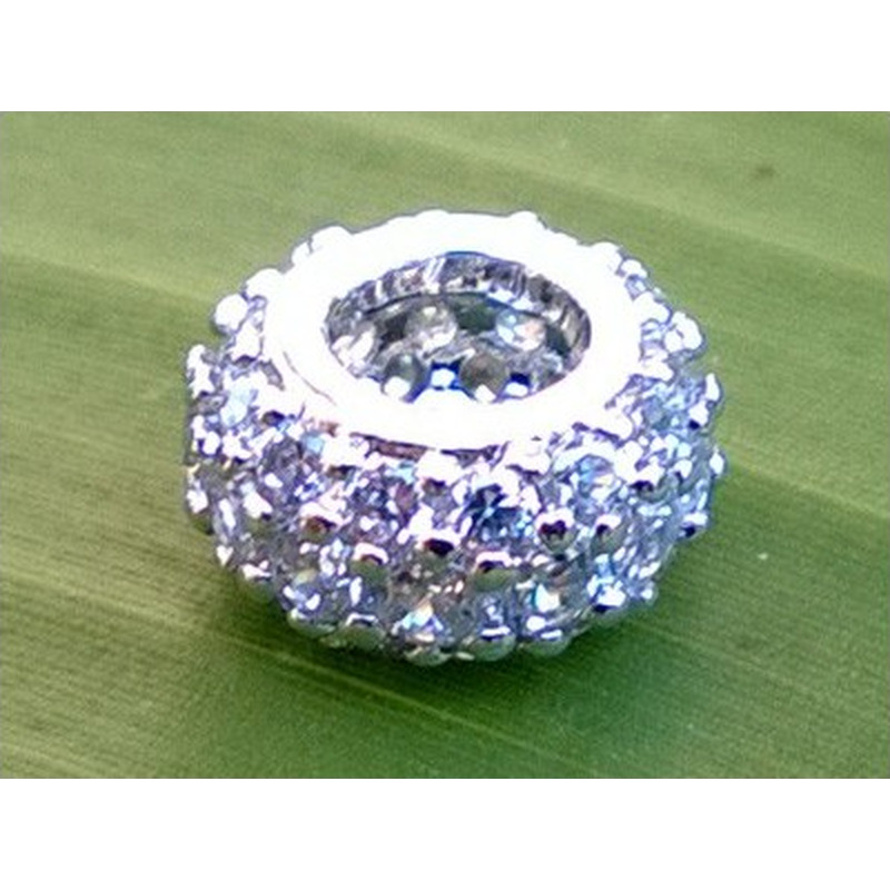 Zwischenteil Strass 9x4.5mm, 925 Silber