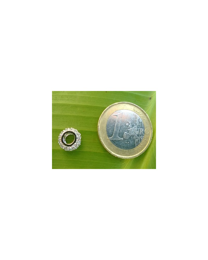 Zwischenteil Strass 9x4.5mm, 925 Silber
