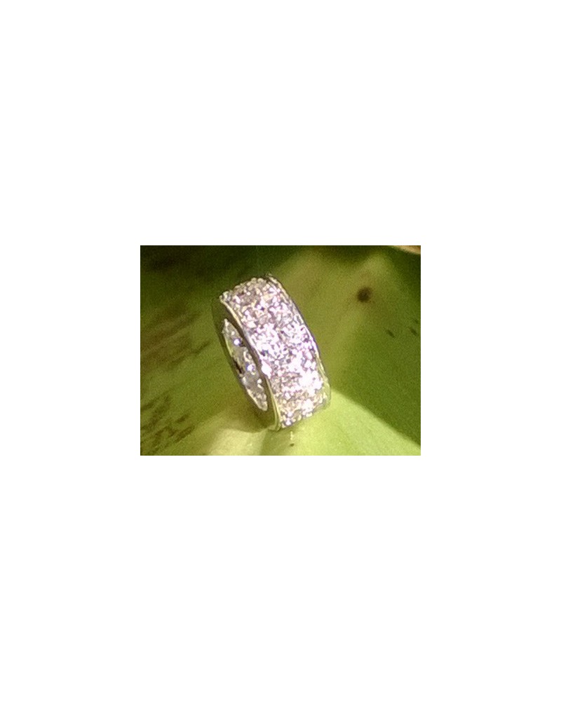 Zwischenteil Strass 9x3.5mm, 925 Silber