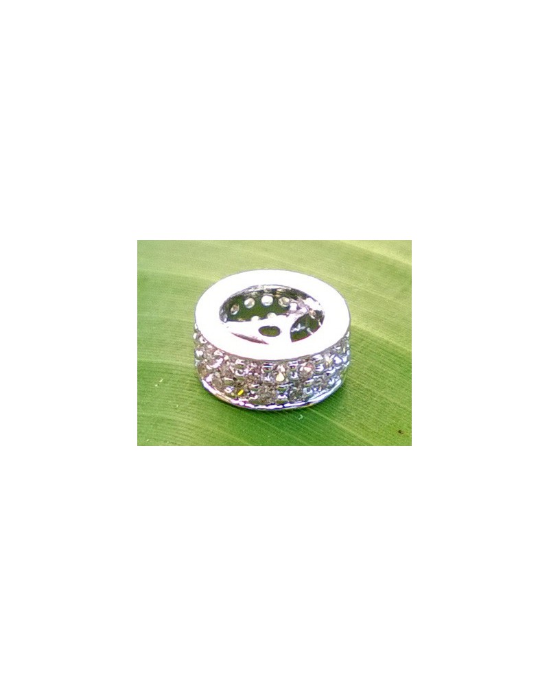 Zwischenteil Strass 9x3.5mm, 925 Silber