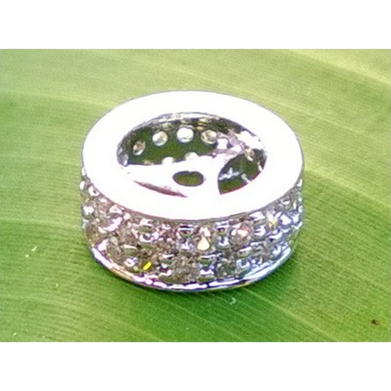 Zwischenteil Strass 9x3.5mm, 925 Silber