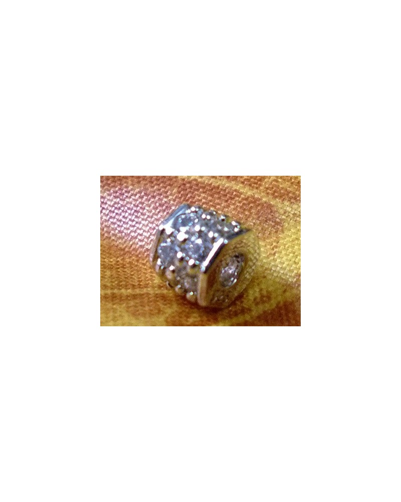 Zwischenteil Strass 5x4mm, 925 Silber