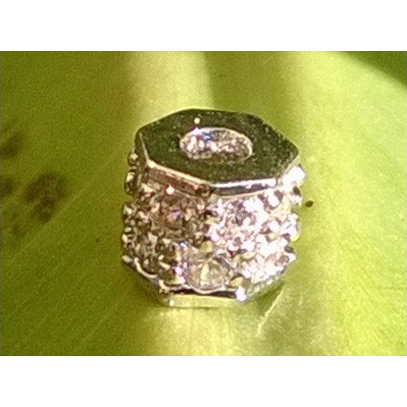 Zwischenteil Strass 5x4mm, 925 Silber
