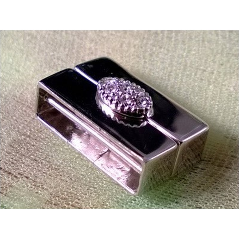 Magnetschliesse 16x10mm rhodiniert