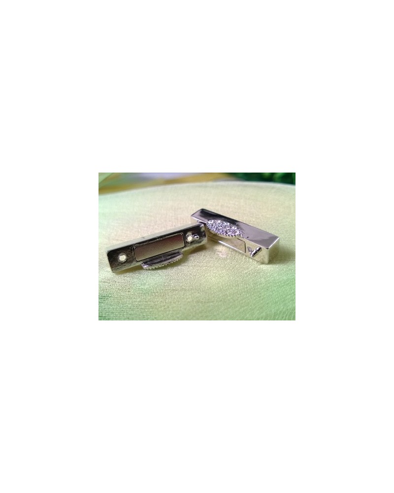 Magnetschliesse 24x10mm rhodiniert