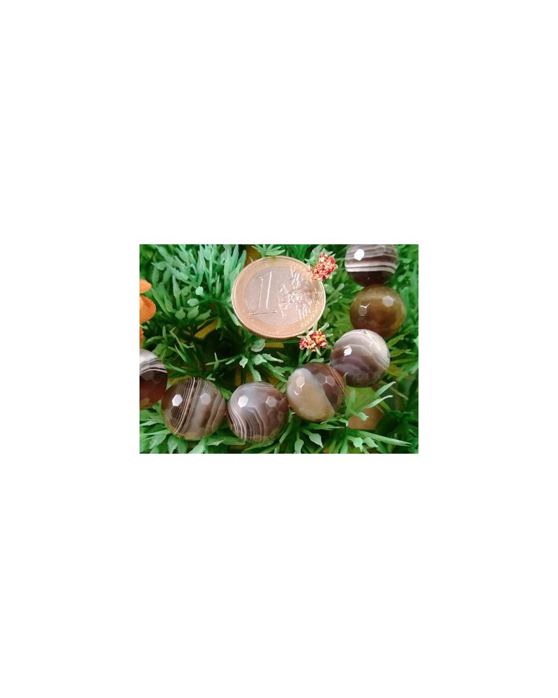 Botswanaachatkette facettiert 14mm