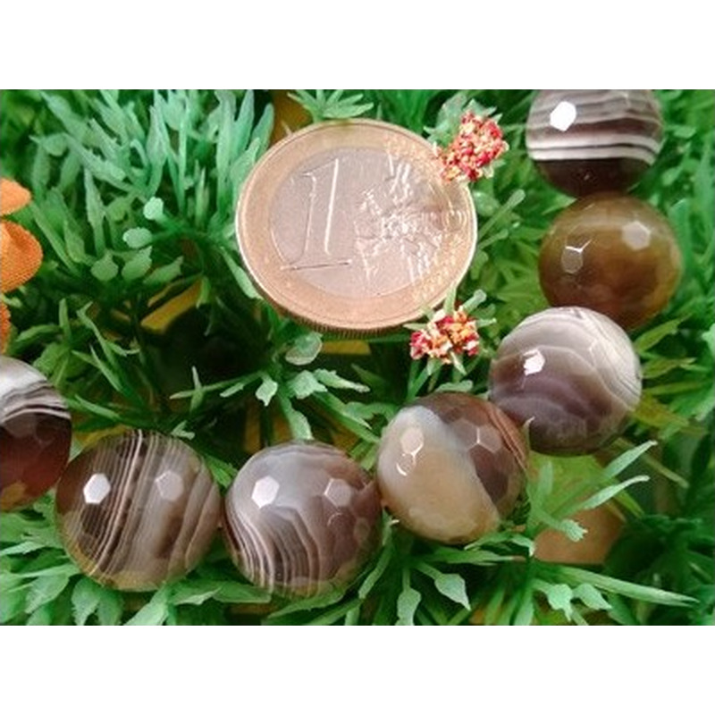 Botswanaachatkette facettiert 14mm