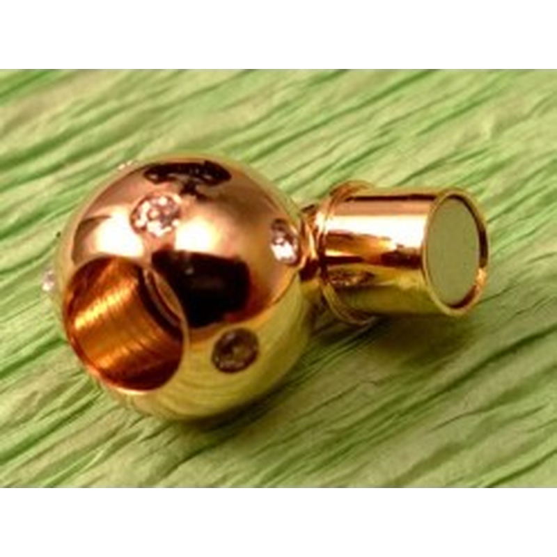 Magnetschliesse 8mm vergoldet, Strass 2