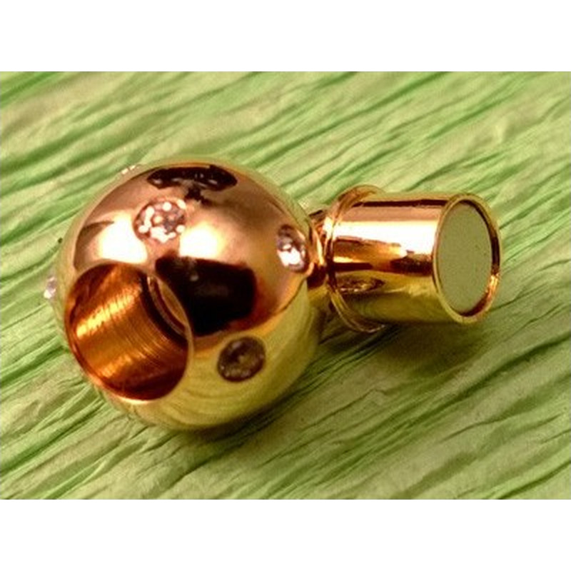 Magnetschliesse 8mm vergoldet, Strass