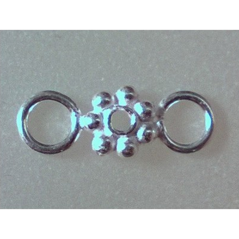 Zwischenteil, Blume 5x1.5mm mit Ringen, 925 Silber