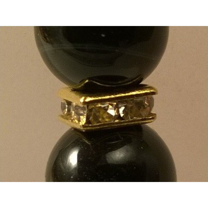 Zwischenteil Strass 6x6x2.5mm, Messing vergoldet