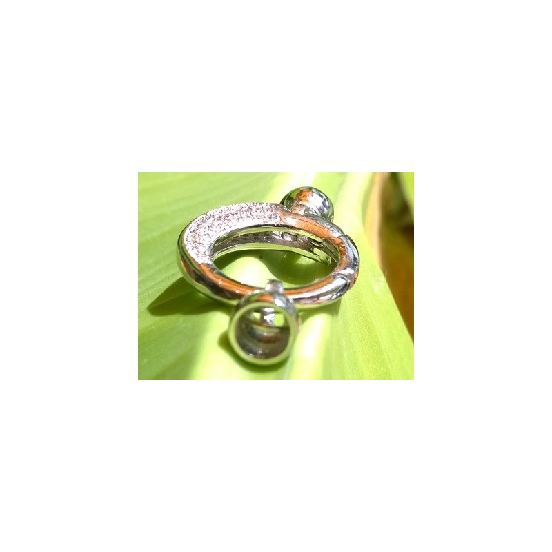 Designschliesse 33mm mit Strass, Metall-Silberfarbe