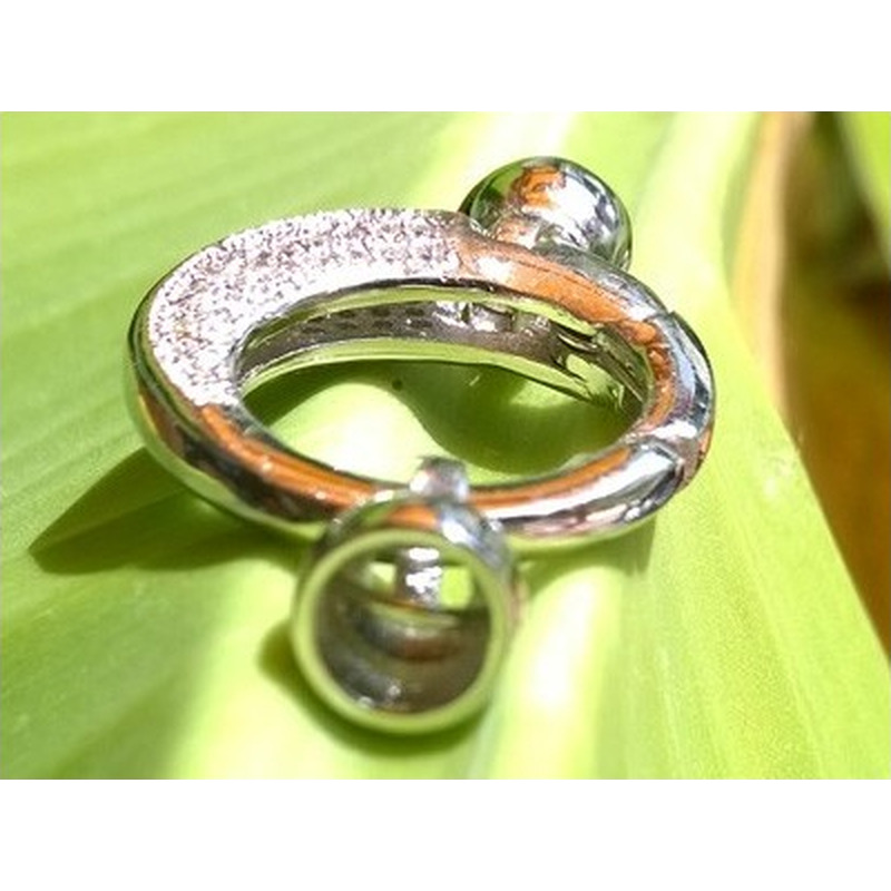 Designschliesse 33mm mit Strass, Metall-Silberfarbe