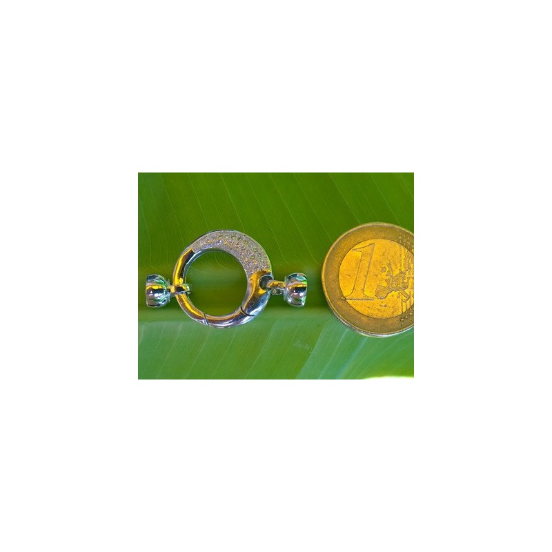 Designschliesse 33mm mit Strass, Metall-Silberfarbe