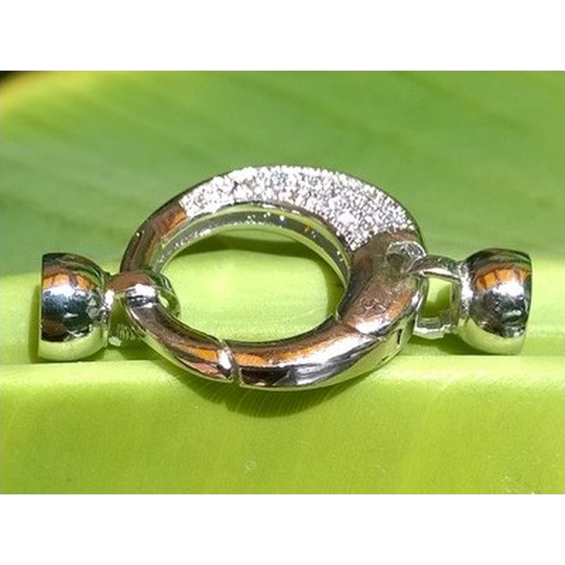 Designschliesse 33mm mit Strass, Metall-Silberfarbe