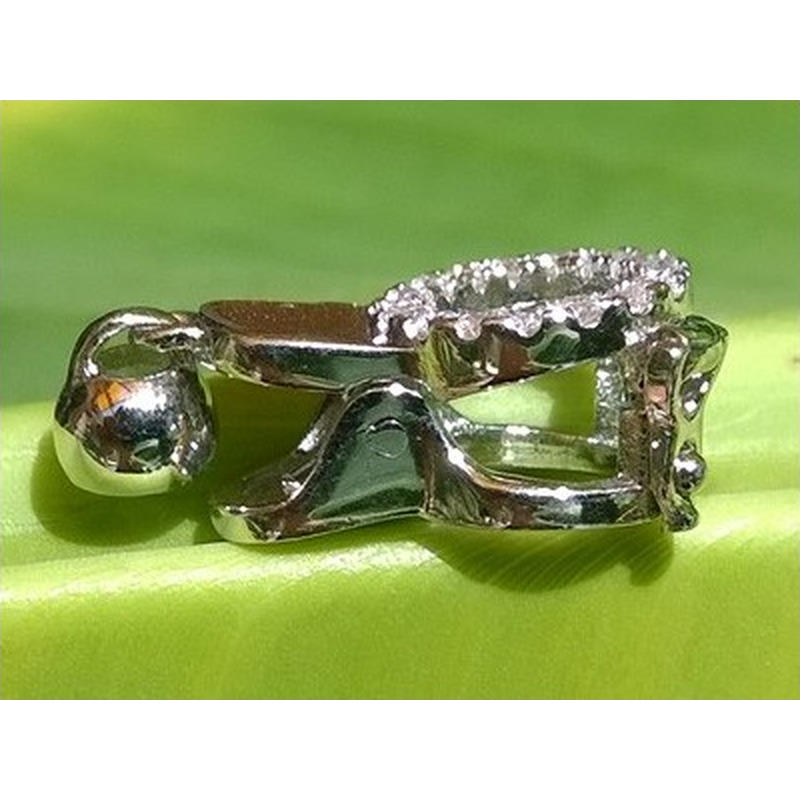 Kettenclip mit Strass, Metall-Silberfarbe