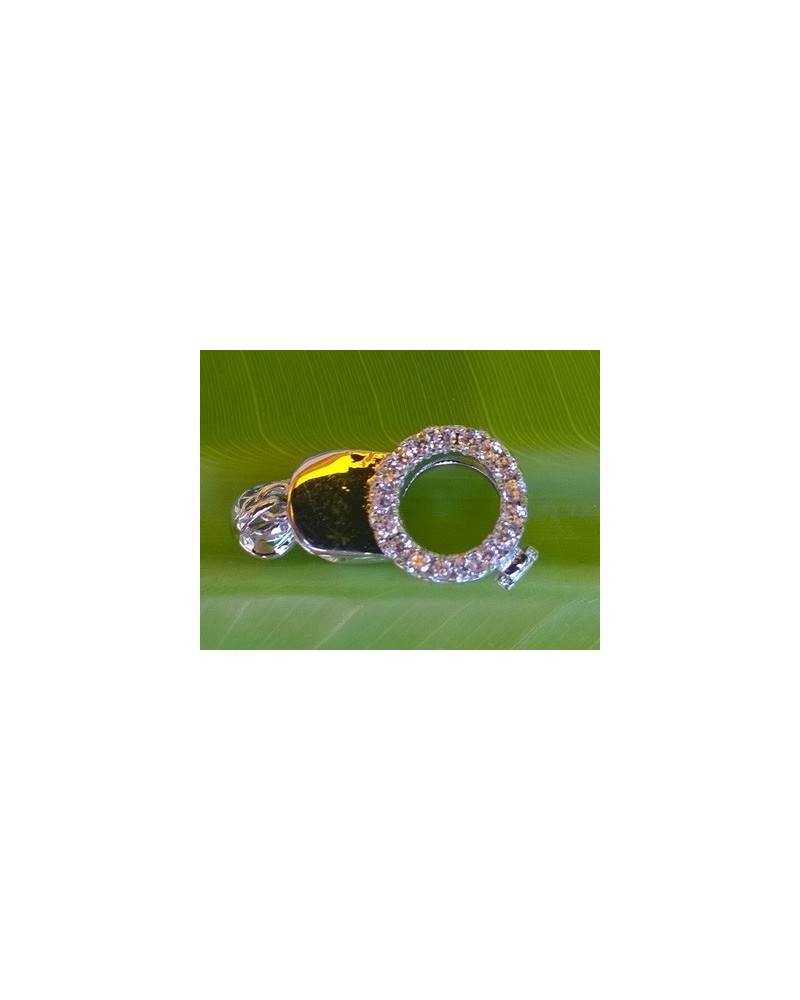 Kettenclip mit Strass, Metall-Silberfarbe