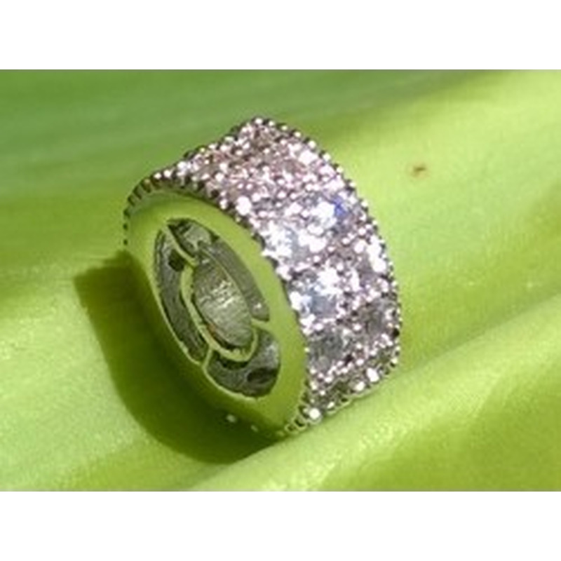 Zwischenteil Strass 8.5x4mm, Metall silberfarben