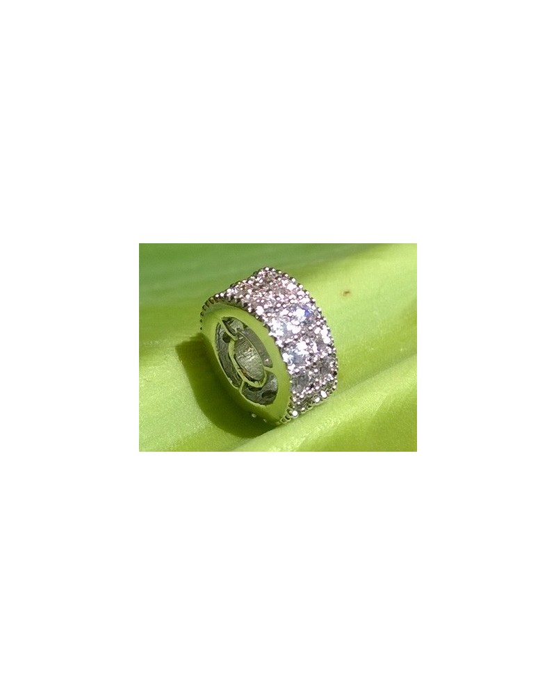 Zwischenteil Strass 8.5x4mm, Metall silberfarben