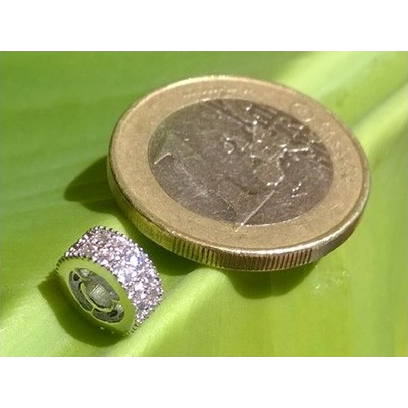 Zwischenteil Strass 8.5x4mm, Metall silberfarben