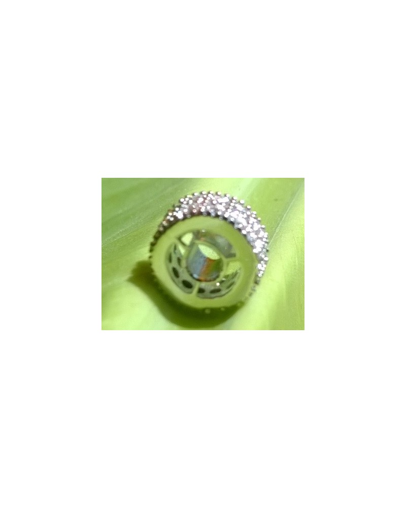 Zwischenteil Strass 8.5x4mm, Metall silberfarben