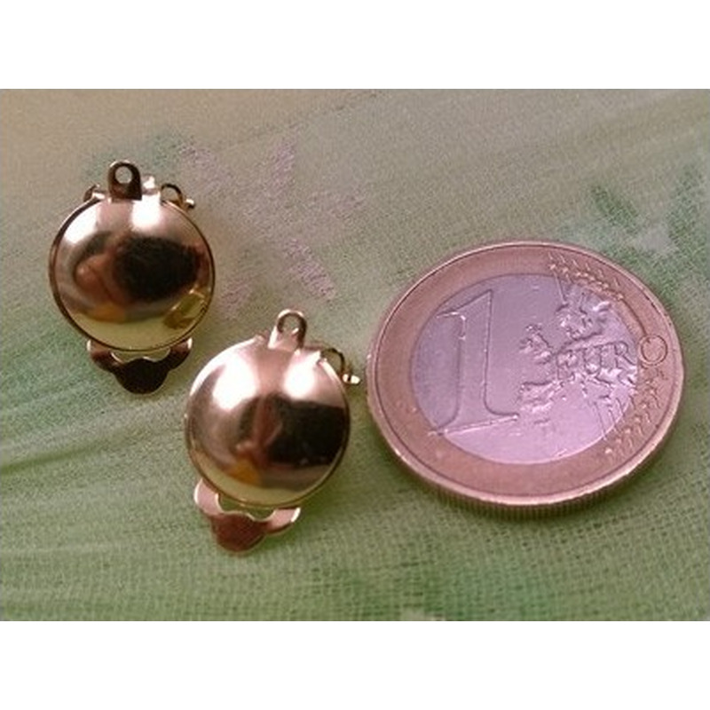 Ohrclip 12mm (2 Stk), Messing vergoldet