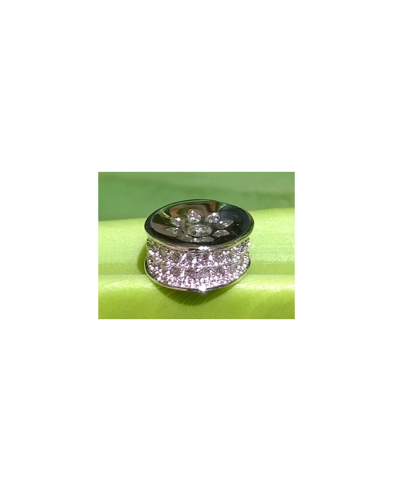 Zwischenteil Strass 9x4mm, Metall silberfarben