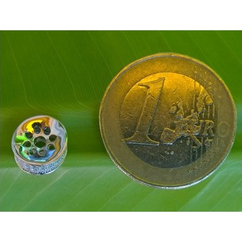 Zwischenteil Strass 9x4mm, Metall silberfarben