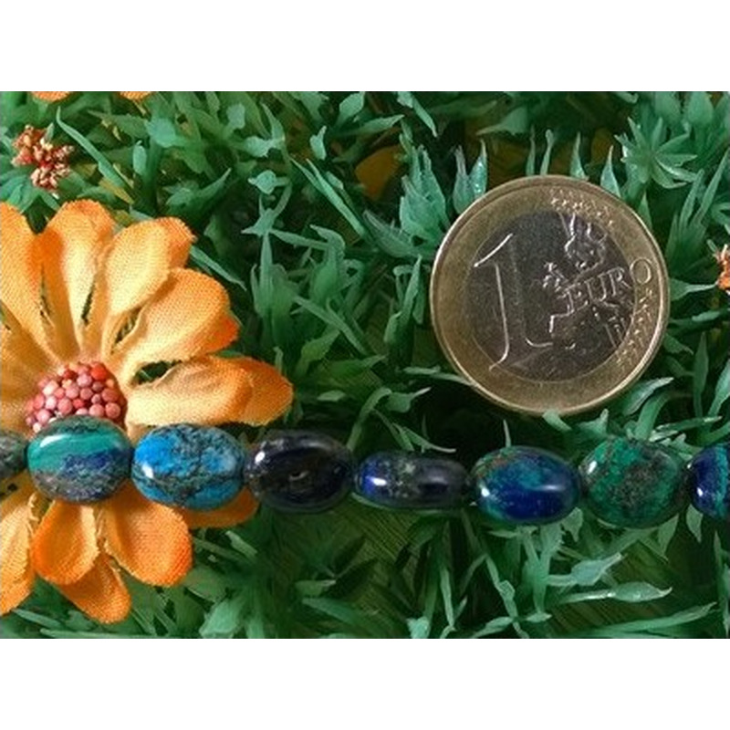 Azurit-Malachitkette 8x10mm NATUR