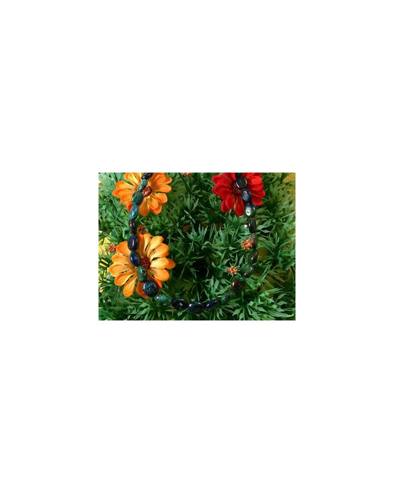 Azurit-Malachitkette 8x10mm NATUR