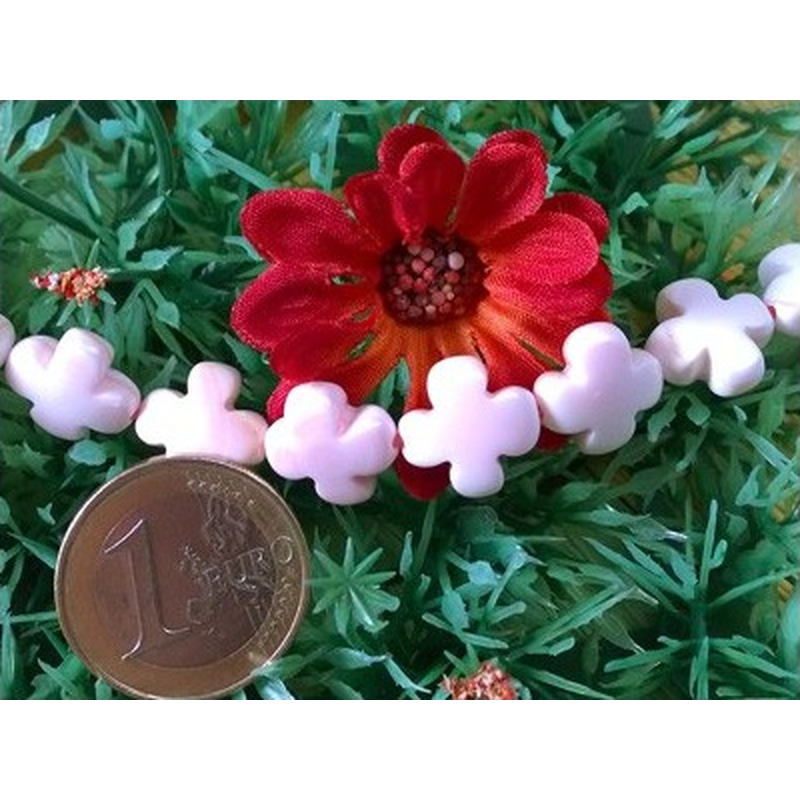 Muschelkette pink 13mm, Kreuz