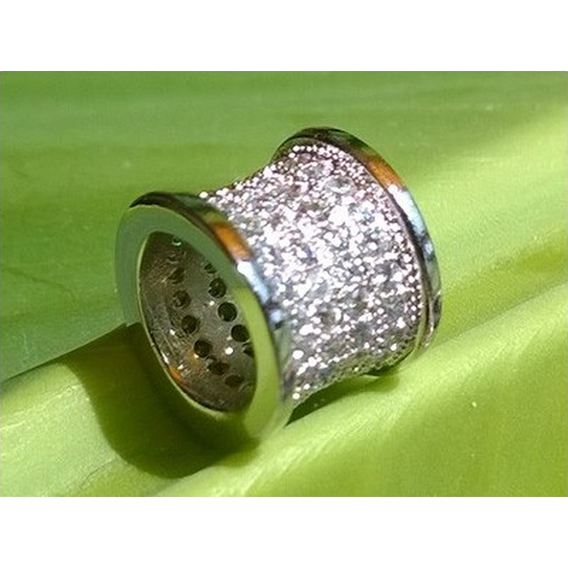 Zwischenteil Strass 11x9mm, Metall silberfarben