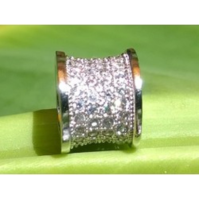 Zwischenteil Strass 11x9mm, Metall silberfarben 2