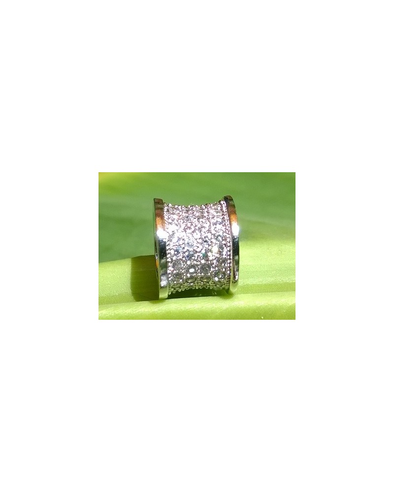 Zwischenteil Strass 11x9mm, Metall silberfarben