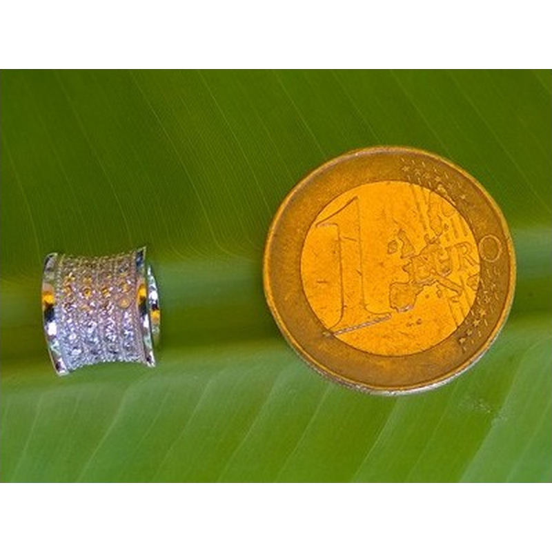 Zwischenteil Strass 11x9mm, Metall silberfarben