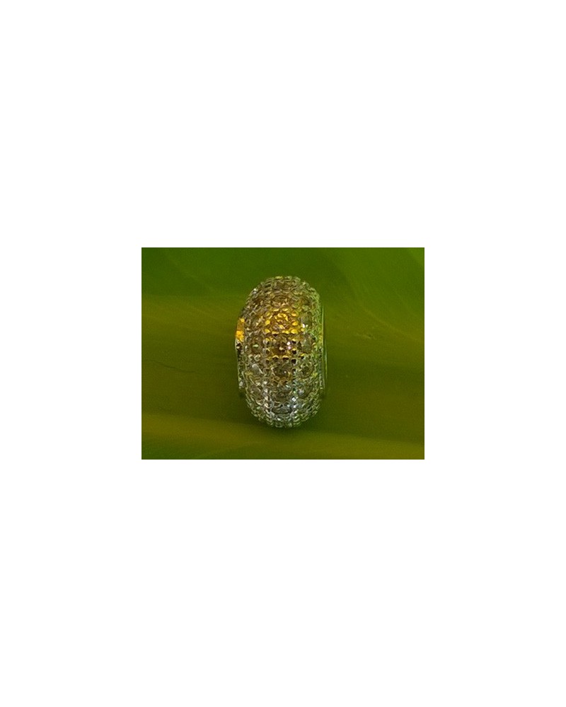 Zwischenteil Strass 8x5mm, Metall silberfarben