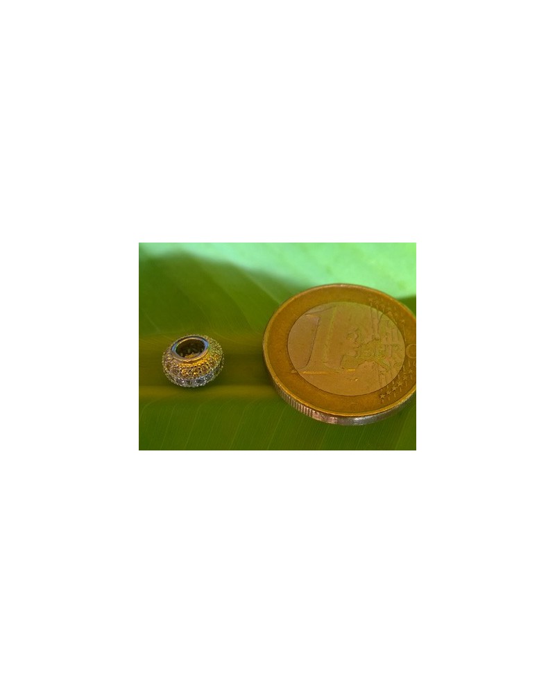 Zwischenteil Strass 8x5mm, Metall silberfarben