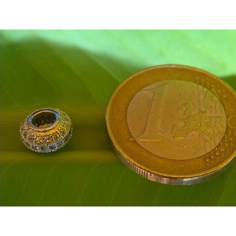 Zwischenteil Strass 8x5mm, Metall silberfarben