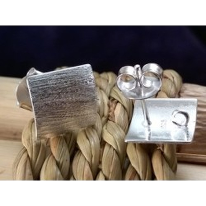 2 Stk. Ohrstecker 10x10mm mit Öse, 925 Silber rhodiniert