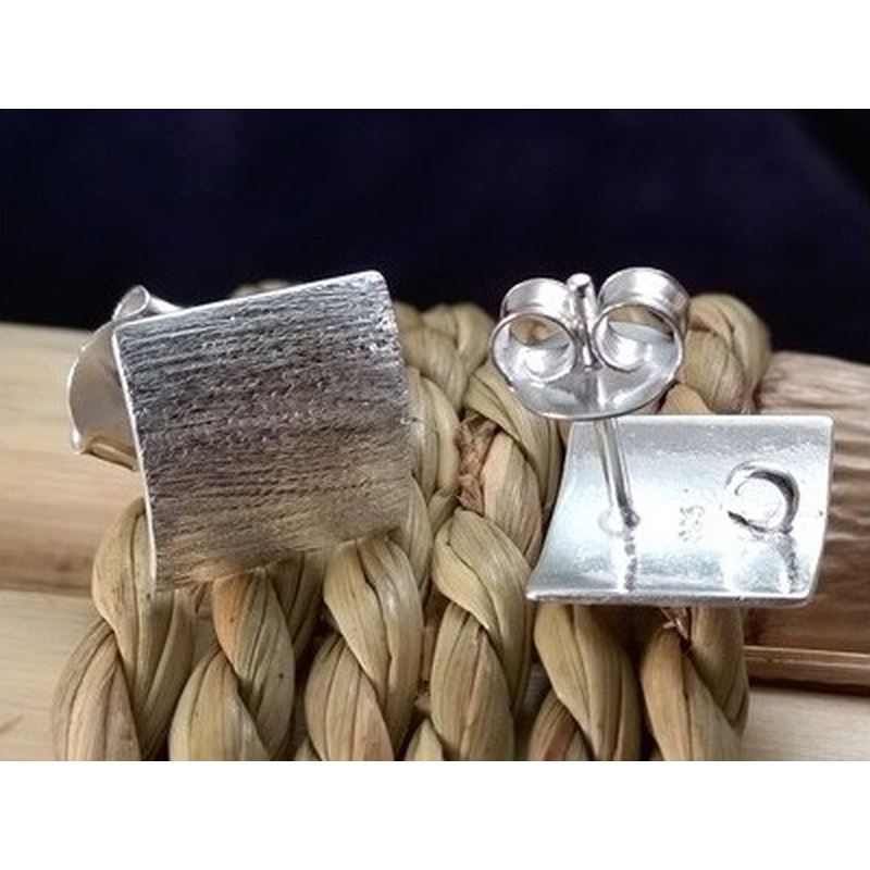 2 Stk. Ohrstecker 10x10mm mit Öse, 925 Silber rhodiniert