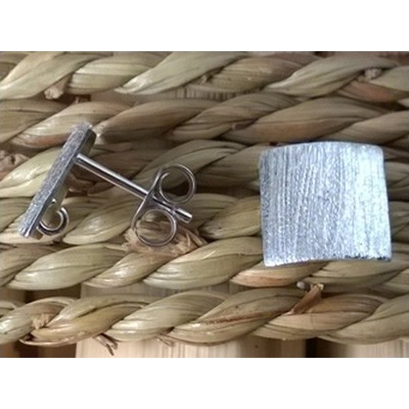 2 Stk. Ohrstecker 10x10mm mit Öse, 925 Silber rhodiniert