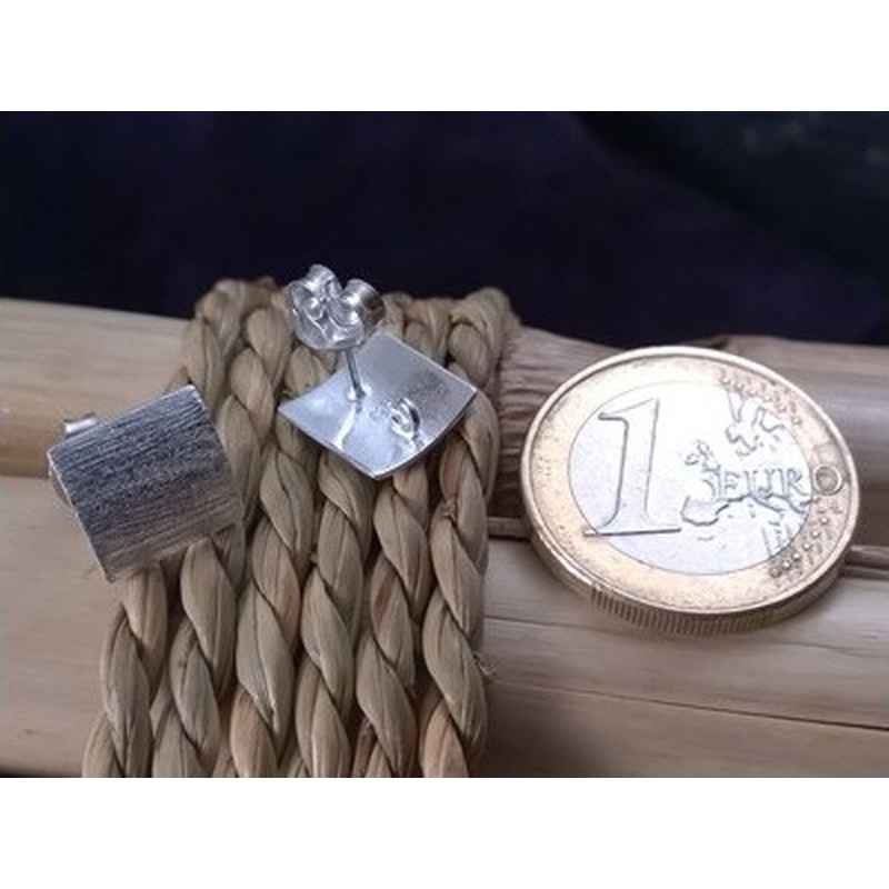 2 Stk. Ohrstecker 10x10mm mit Öse, 925 Silber rhodiniert