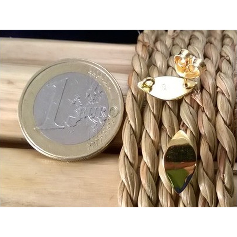 2 Stk. Ohrstecker 7x13mm mit Öse, 925 Silber vergoldet
